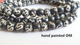 Tibetan Buddhist OM Mantras Yak Bone Rosary 8mm Prayer Meditation Mala BRO952