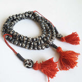 Tibetan Buddhist OM Mantras Yak Bone Rosary 8mm Prayer Meditation Mala BRO952